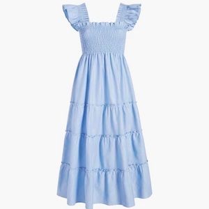 HILL HOUSE NWT Ellie nap dress in light blue glitter